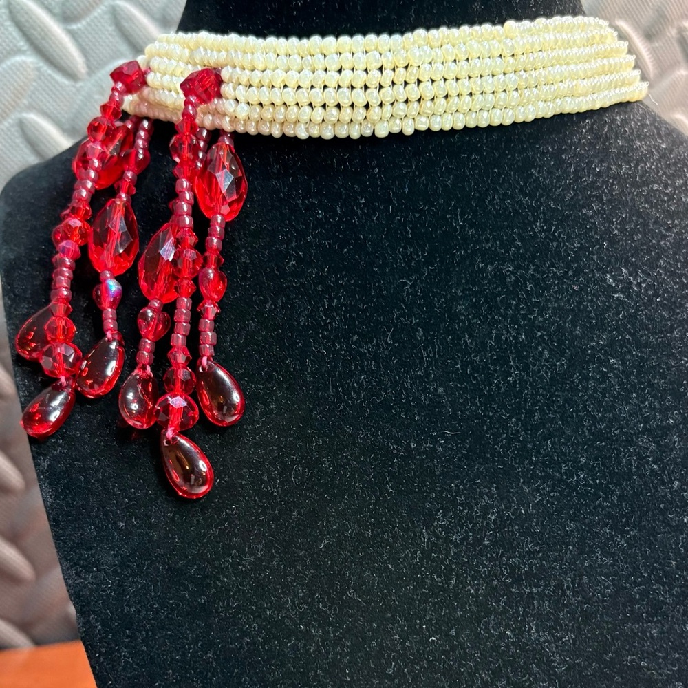 Artisan Plus Sized Vampire Bite Choker Necklace - image 2